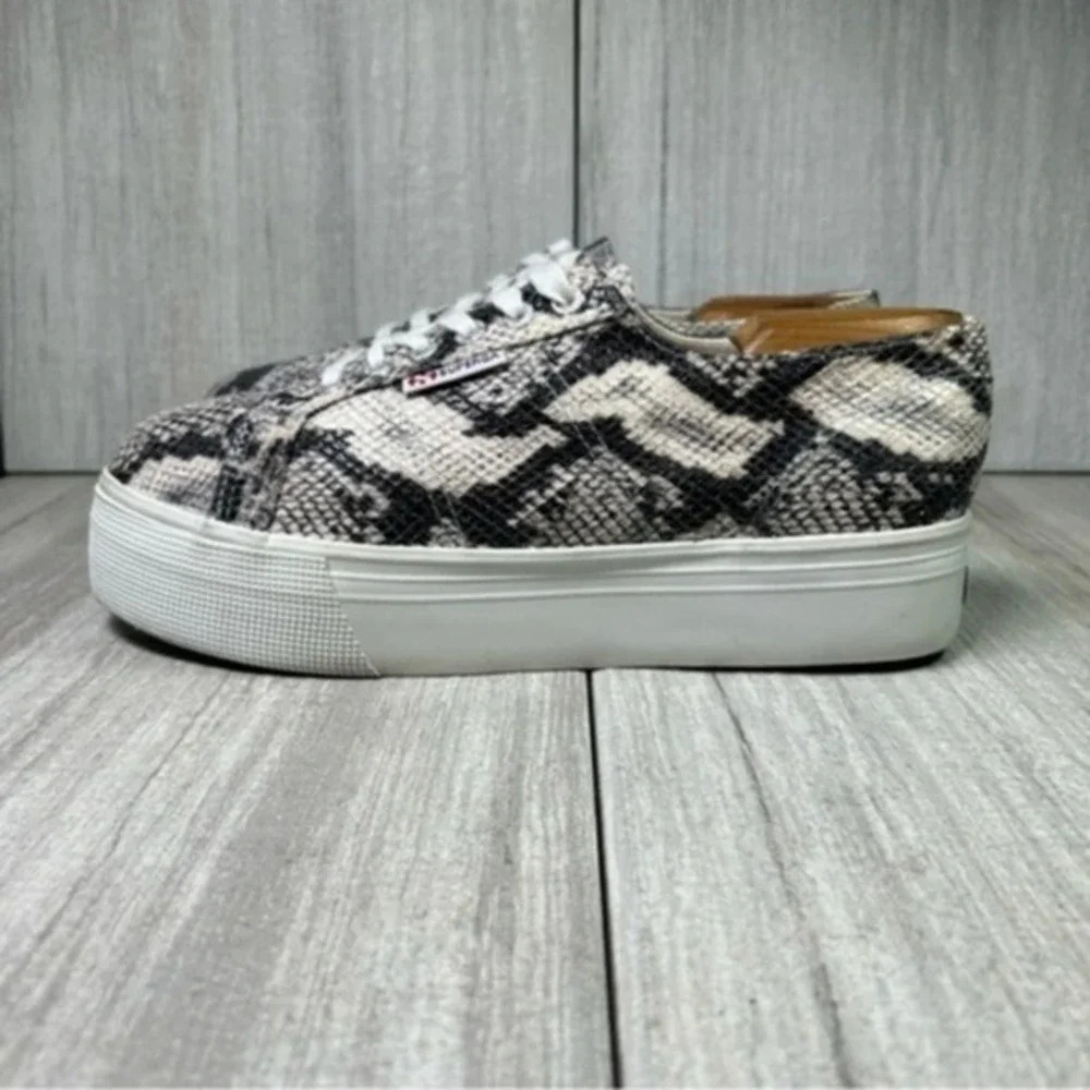 Superga Snake Print Platform Sneakers